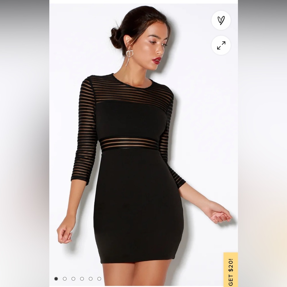 Lulus Perfect Mesh Black Bodycon - S